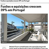 Fuses e aquisies crescem 39% em Portugal